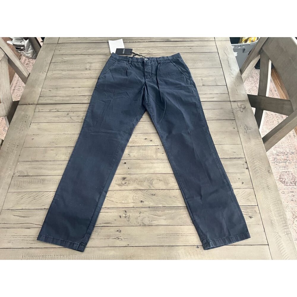 NWT BASICON Yoox Navy Blue Cotton Slim Chino Trouser Pants Size 44 / XS
